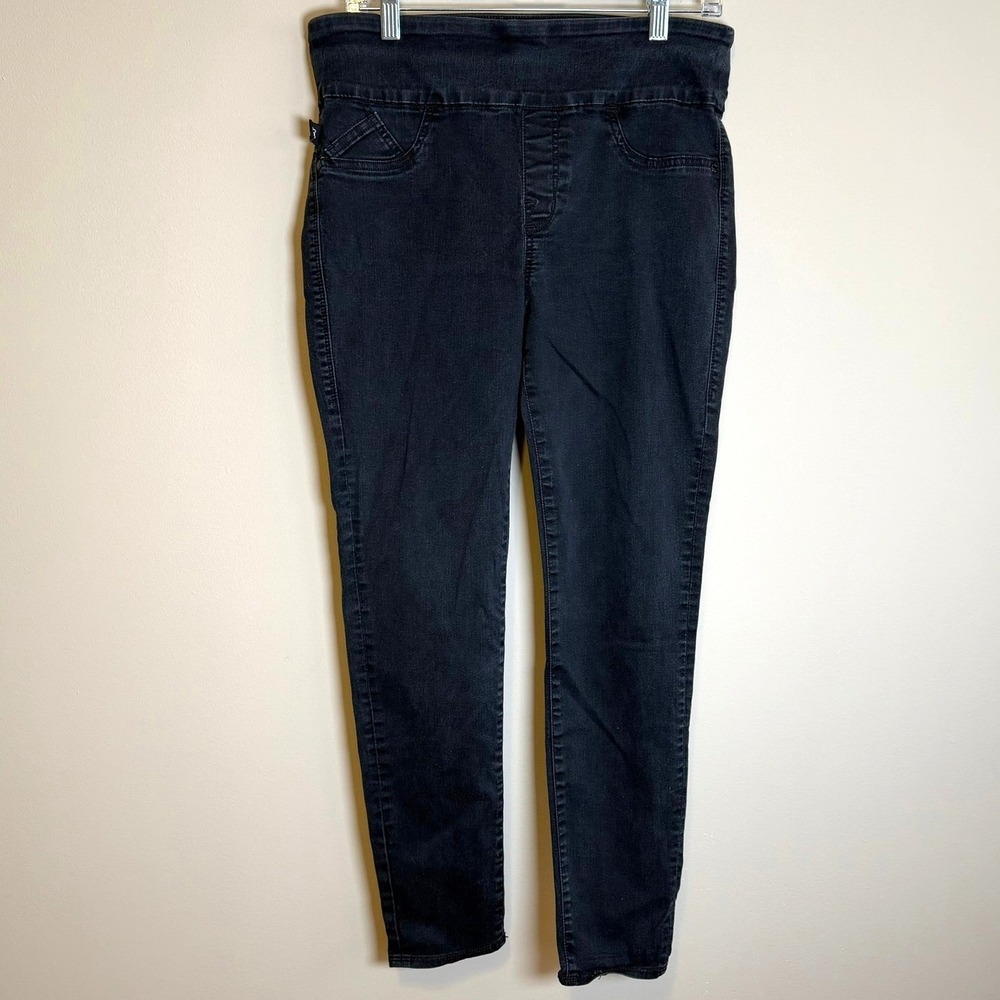 Rock & Republic Denim Rx Pull On Skinny Jeans Womens 14 Black Stretch